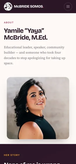 About page, mobile view