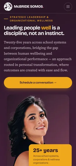 Leadership page, mobile view